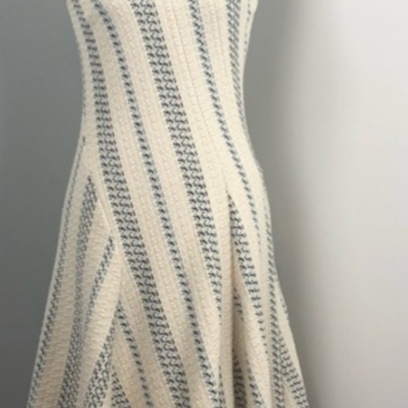 TORY BURCH STACEY STRIPE TWEED A-LINE DRESS CELESTE/VERDE CROSSHATCH $425 - Picture 16 of 16